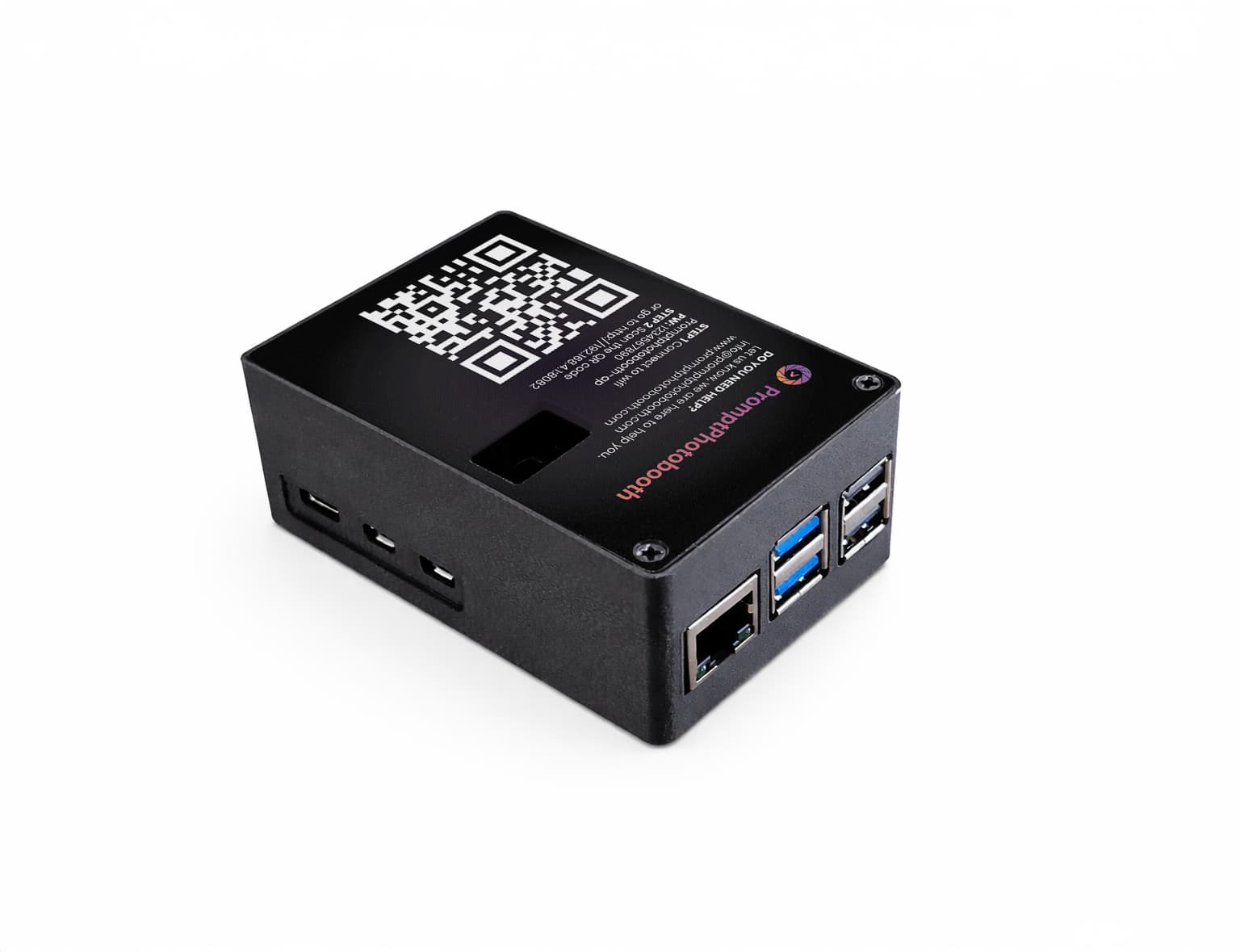 PromptPhotobooth Box — detail view with ports